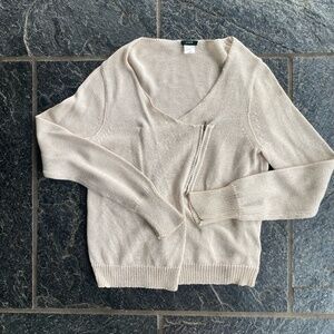 J. Crew Women's Double Breasted Zip Up Cardigan Sweater Scoop Neck Medium